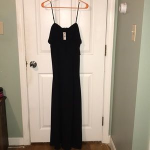 Strappy black maxi dress with cut out